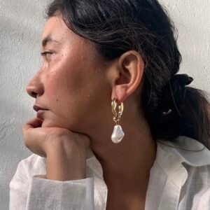 Pearl Drop Statement Earrings