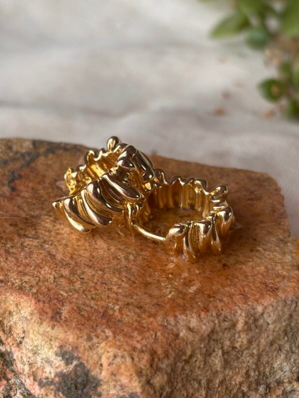 Textured Pair + Wavy hoops + Three band mini hoops - Image 2