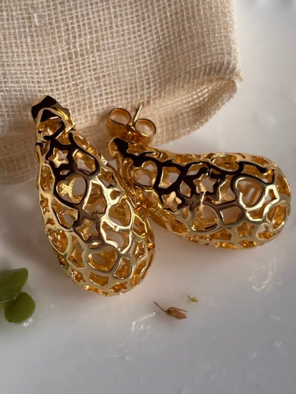Starry Spill - Gold plated teardrop studs - Image 2