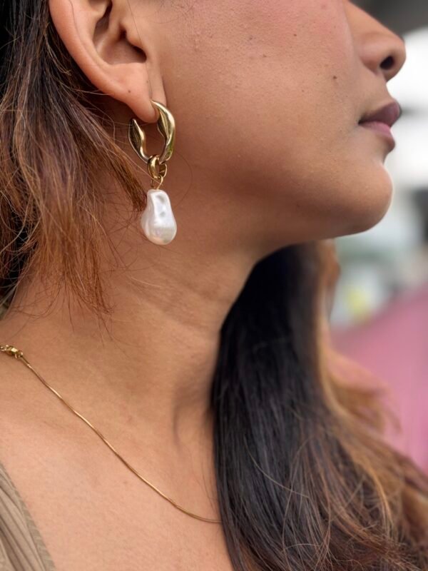 Pearl Drop Statement Earrings - Image 3