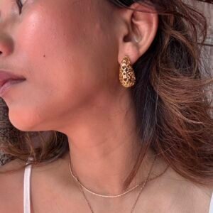 Starry Spill - Gold plated teardrop studs