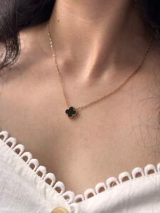 Midnight Clover Necklace