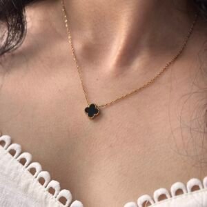 Midnight Clover Necklace