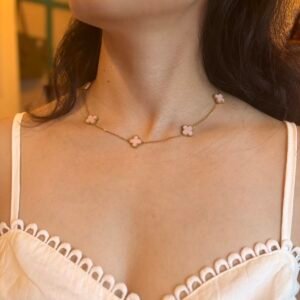 Pink Clover Choker