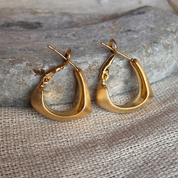 Jordan Matte Brushed Gold Hoops