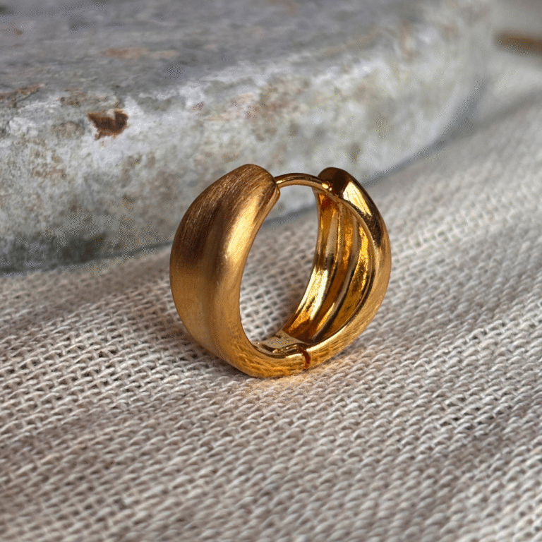 Monroe Matte Brushed Gold Hoops