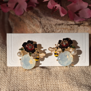 Honey Blossom Studs (Black)