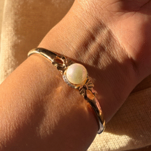 Gold Pearl Cuff Bracelet - Image 2