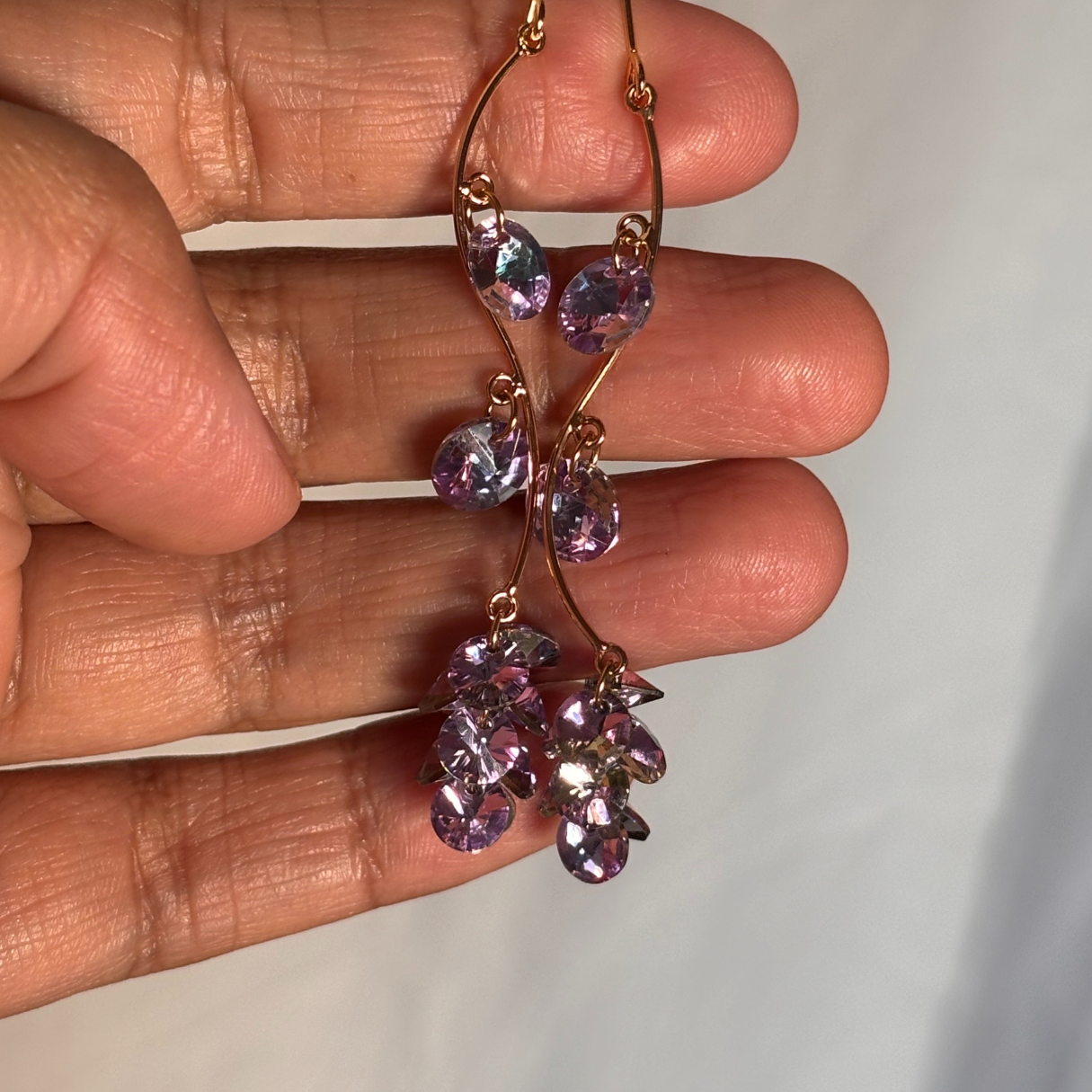 Lavender Cascade Earrings - Image 1